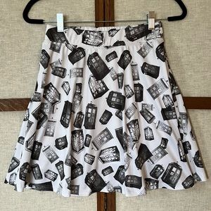 Doctor Who Her Universe Tonal Tardis Skater Style Skirt - Medium